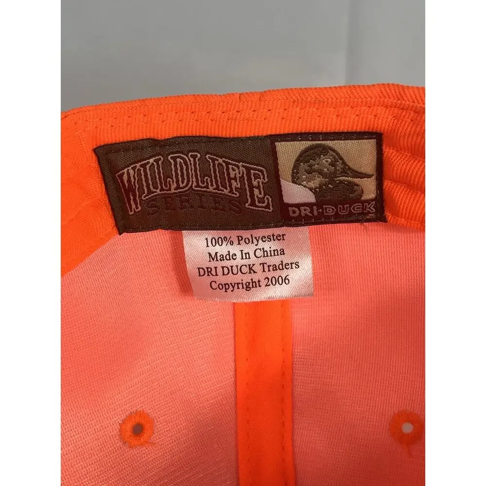 DRI DUCK Wildlife Series Hat Blaze Orange Deer Embroidered Strapback Adjustable